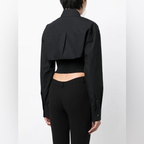 ๐ฅ ๐ ALEXANDER WANG Twinset layered smocked shirt NWT $450 small - Picture 4 of 9